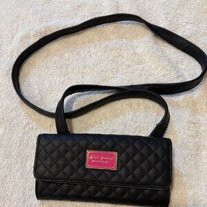 Betsey Johnson Black Quilted Diamond Wallet Purse